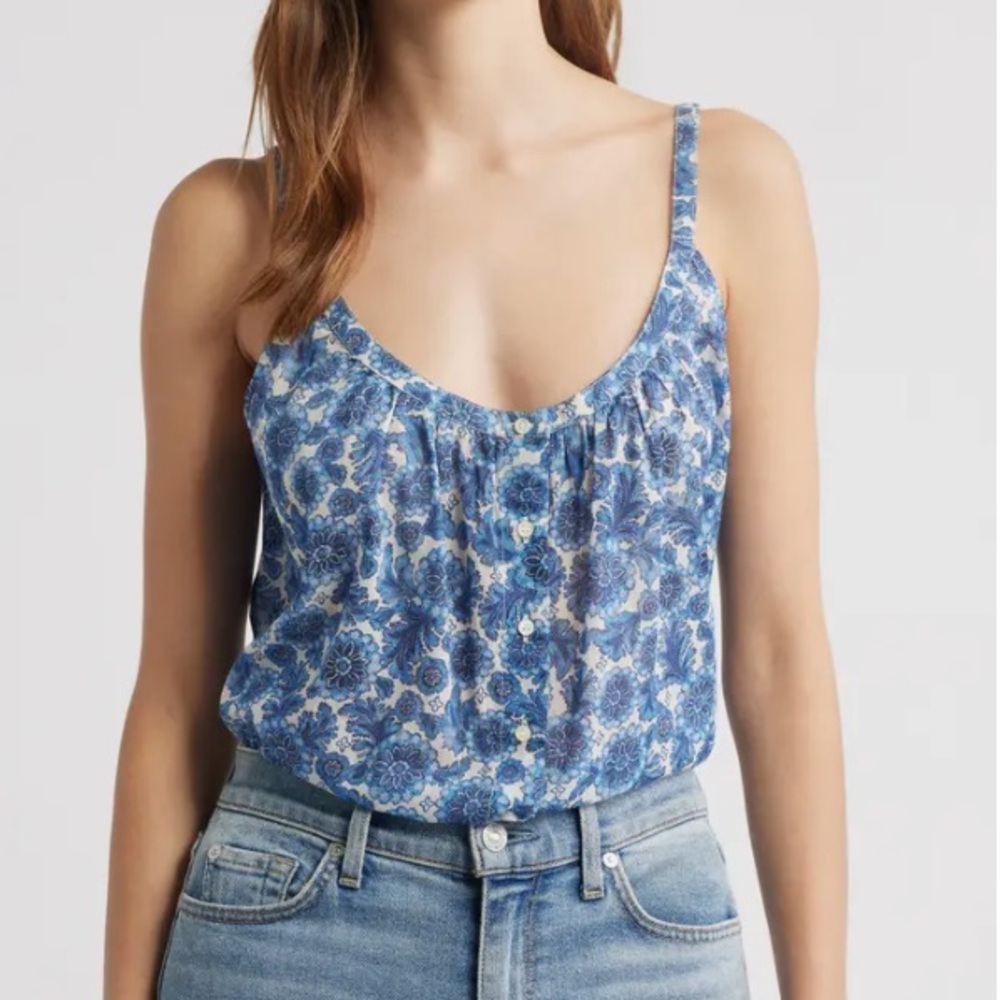 NWT Dôen Nalina Tank Top NWT Blue Floral